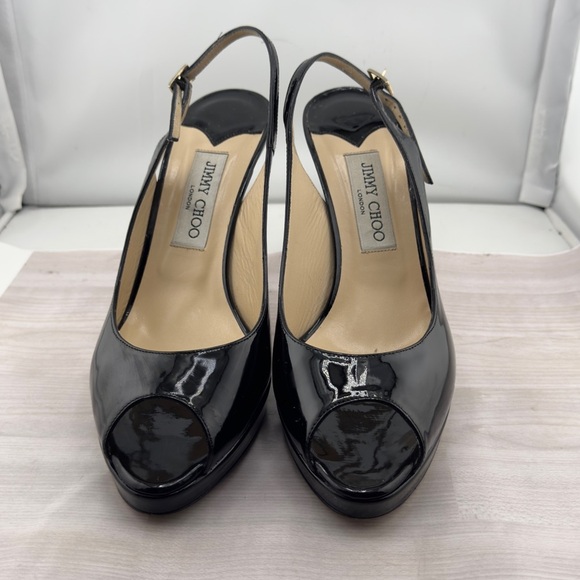 Jimmy Choo Black Heels with Slingback Strap - Picture 2 of 6